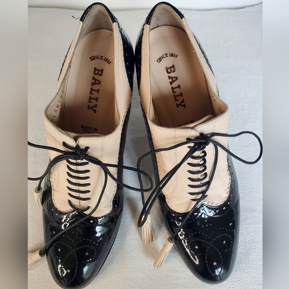 Bally Glania Spectator black/cream size 37 US 6 1/2 - Picture 2 of 9